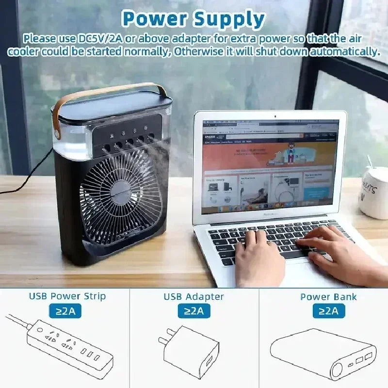3-in-1 USB Portable Air Conditioner Fan